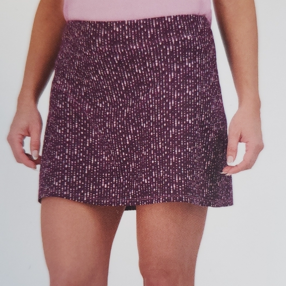 Tranquility yoga outdoors walking woman Sparkle plum skort